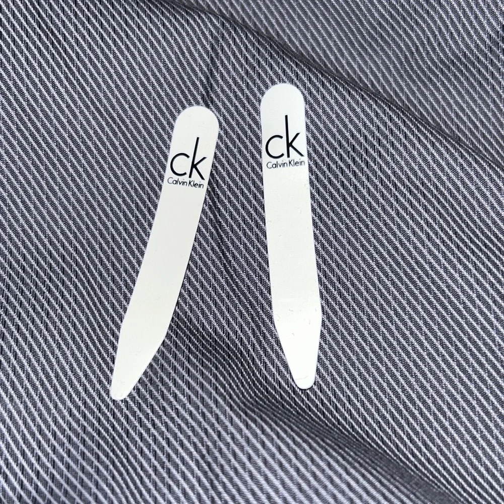 Men’s Calvin Klein Shirt 16 32-33 Pinstriped Long Sleeve Button Down Gray - Picture 7 of 8